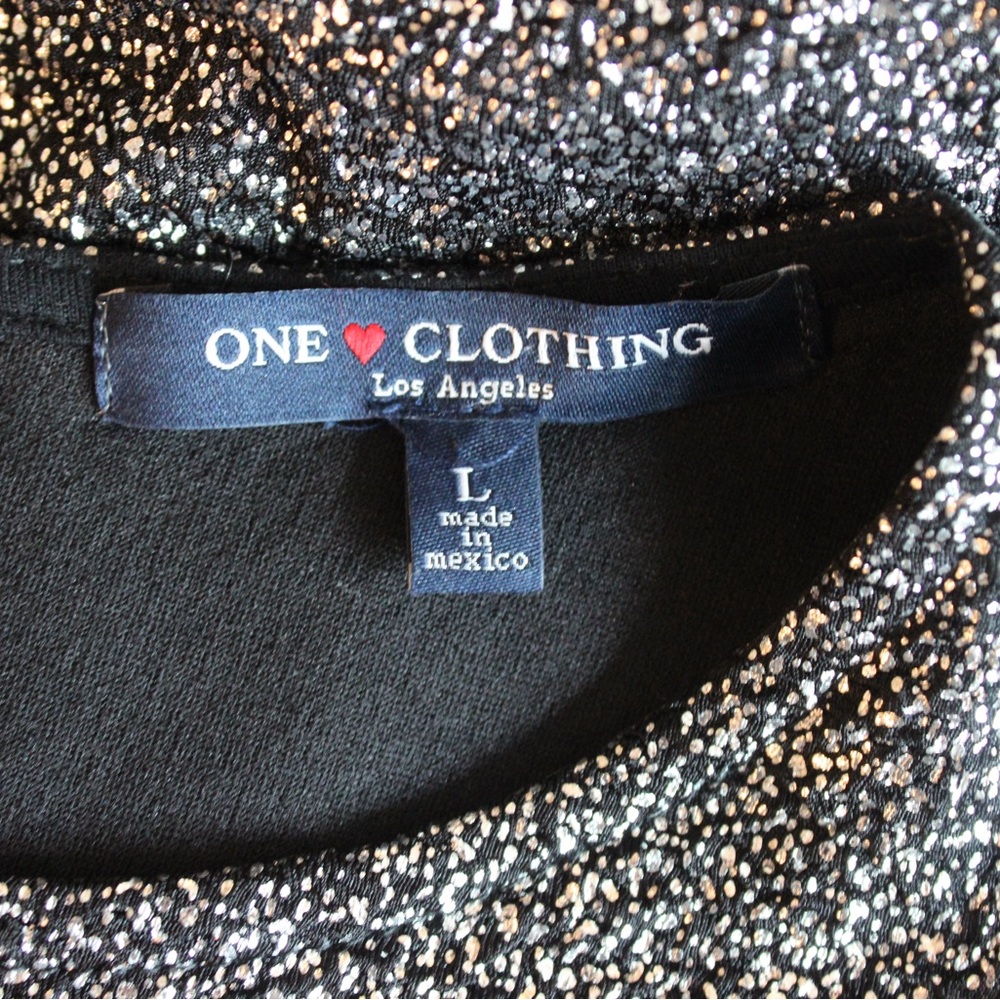 One Clothing Black Top with Silver Accents